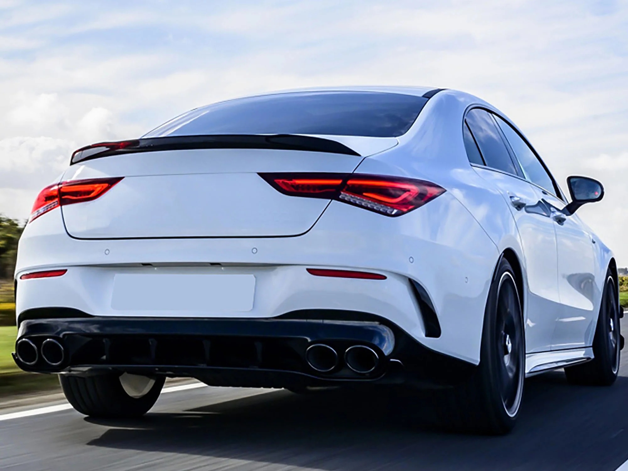 Gloss Black Rear Canards Side Air Vents Trims For Mercedes C118 CLA 200 250 35 45 AMG 2020-2024 - Image 3