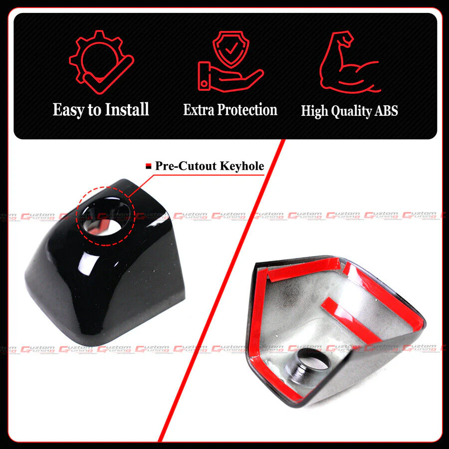 For With Smart Key Hole 2019-2025 RAM 1500 Gloss Black Door Handle Cover Trim Overlay - Image 4