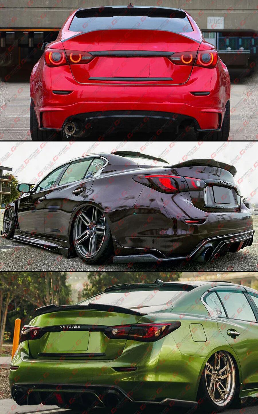 Fordged Carbon Fiber Rear Window Roof Spoiler Wing For 2014-2024 Infiniti Q50 Q50S - Image 4