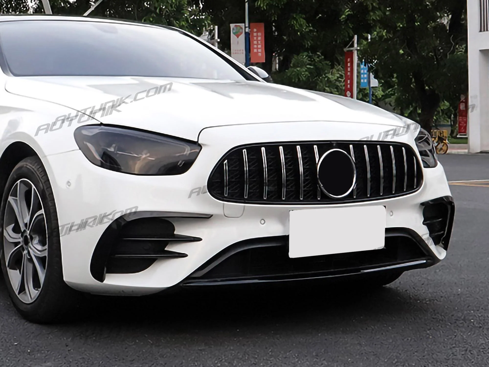 Front Splitter Molding Trims & Fog Light Cover For Mercedes W213 Facelift LCI E350 E450 AMG 2021 2022 - Image 3