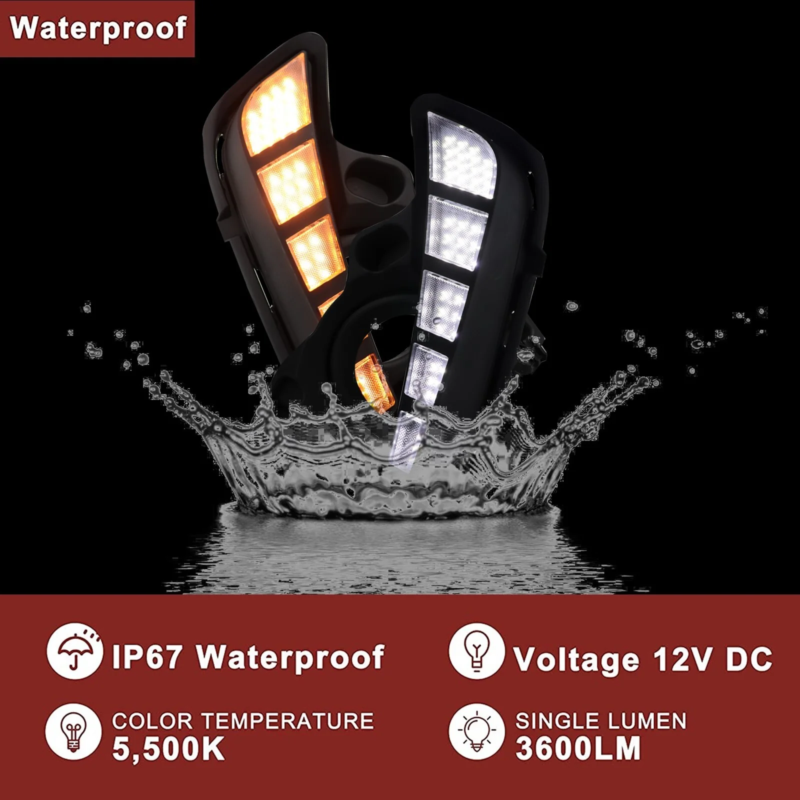 Front Bumper Fog Lights For Toyota Highlander 2017-2019 DRL Turn Signal Lamp - Image 6