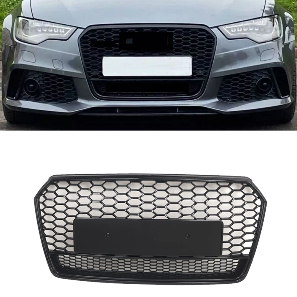 Front Bumper Grille Honeycomb Grill Radiator Protector for Audi A7 S7 2016-2018