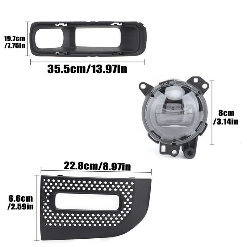 2pcs Front LED Fog Lights w/ Bezel Covers for 2020-2024 Land Rover Defender L663 90 110 130 LH & RH - Image 17
