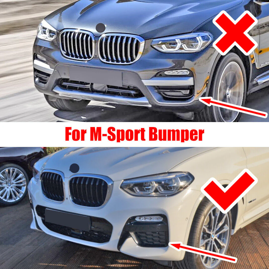 Front Bumper Lip Body Kit Spoiler Gloss Black For BMW X3 X4 M-Sport 2018-2021 - Image 2
