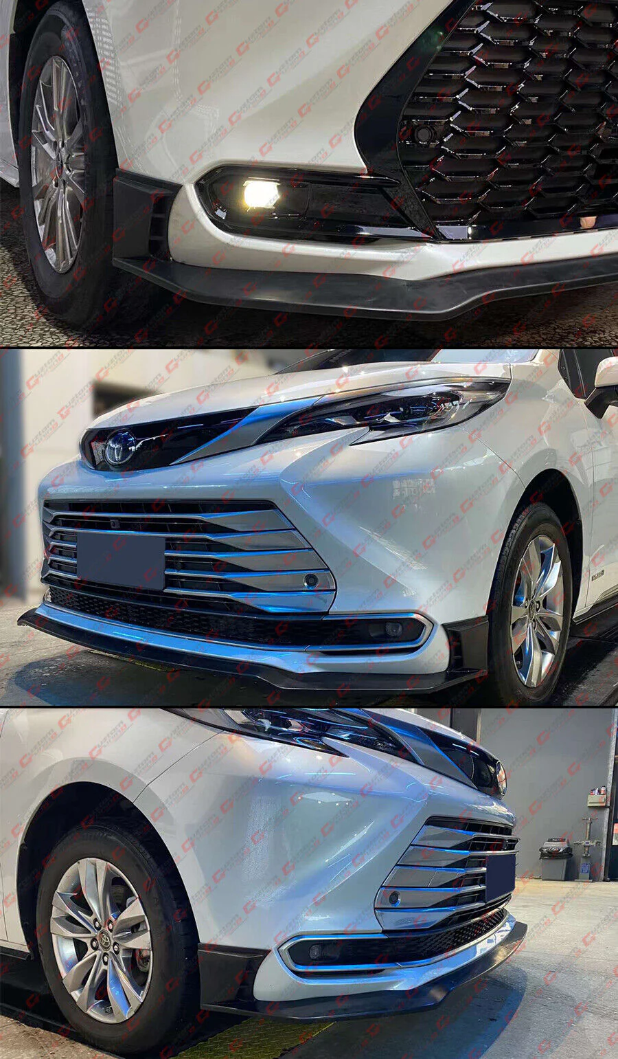 Front Bumper Lip Splitter For 2021-2026 Toyota Sienna XLE LE - Image 3