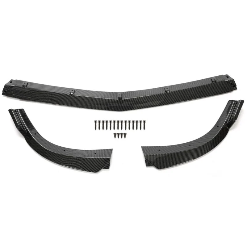 3pcs Carbon Look Front Splitter Lip For Mercedes W204 C250 C300 AMG Bumper 2012-2014 - Image 3