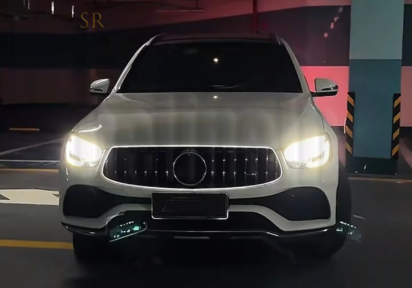 Front Bumper luminous Grille W/LED  Light Fit For 2020-2022 Mercedes Benz GLC X253 W253 - Image 2