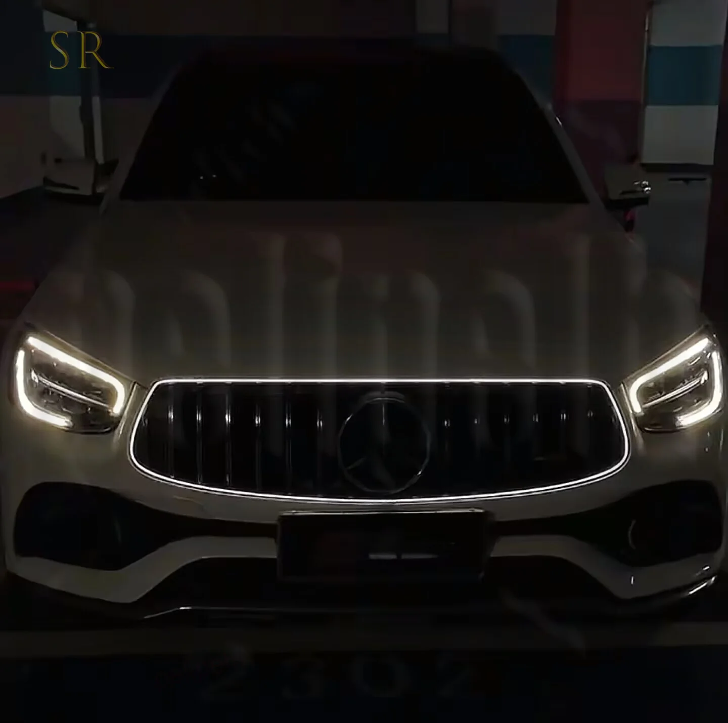 Front Bumper luminous Grille W/LED  Light Fit For 2020-2022 Mercedes Benz GLC X253 W253 - Image 4