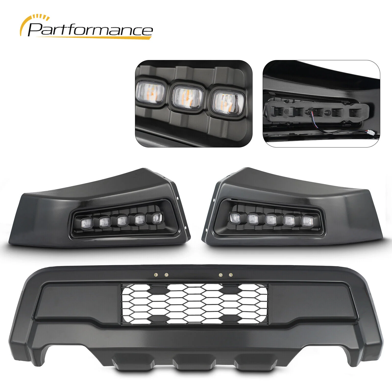 Front Bumper Turn Signal Lamp For 2021 2022 2023 Ford F150 F-150 Raptor Style W/LED Lights - Image 6