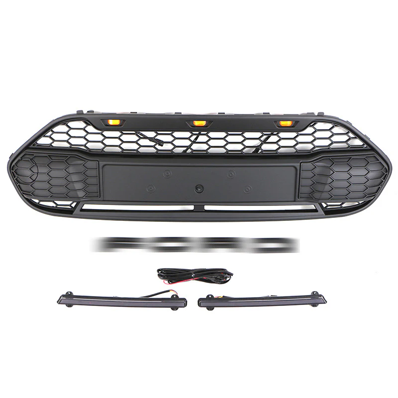 Front Bumper Upper Grille Middle Grids Matt Black for Ford Transit 2014-2018 - Image 2