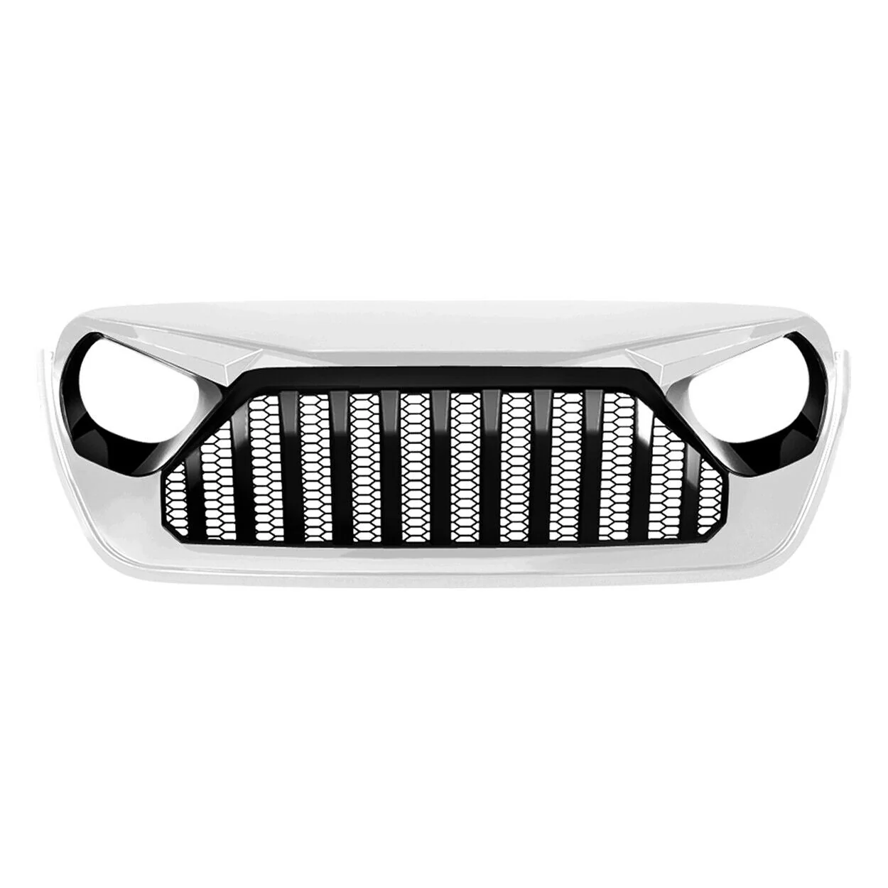 White Front Bumper Grill Grille for Jeep Wrangler JL JT 2018-2021 - Image 3