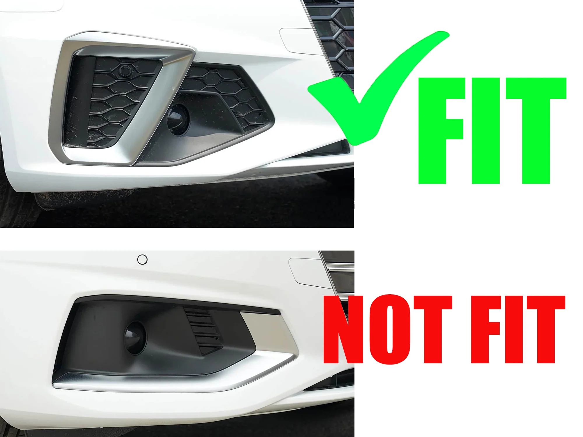 2x Front Lower Bumper Fog Light Grille Covers For 2020-2025 Audi A4 S-Line S4 B9 - Image 3