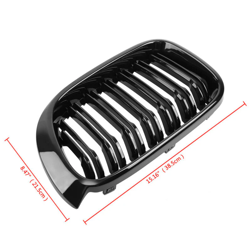 Glossy Black Front Kidney Grille For BMW X3 X4 F25 F26 2014-2017 - Image 5