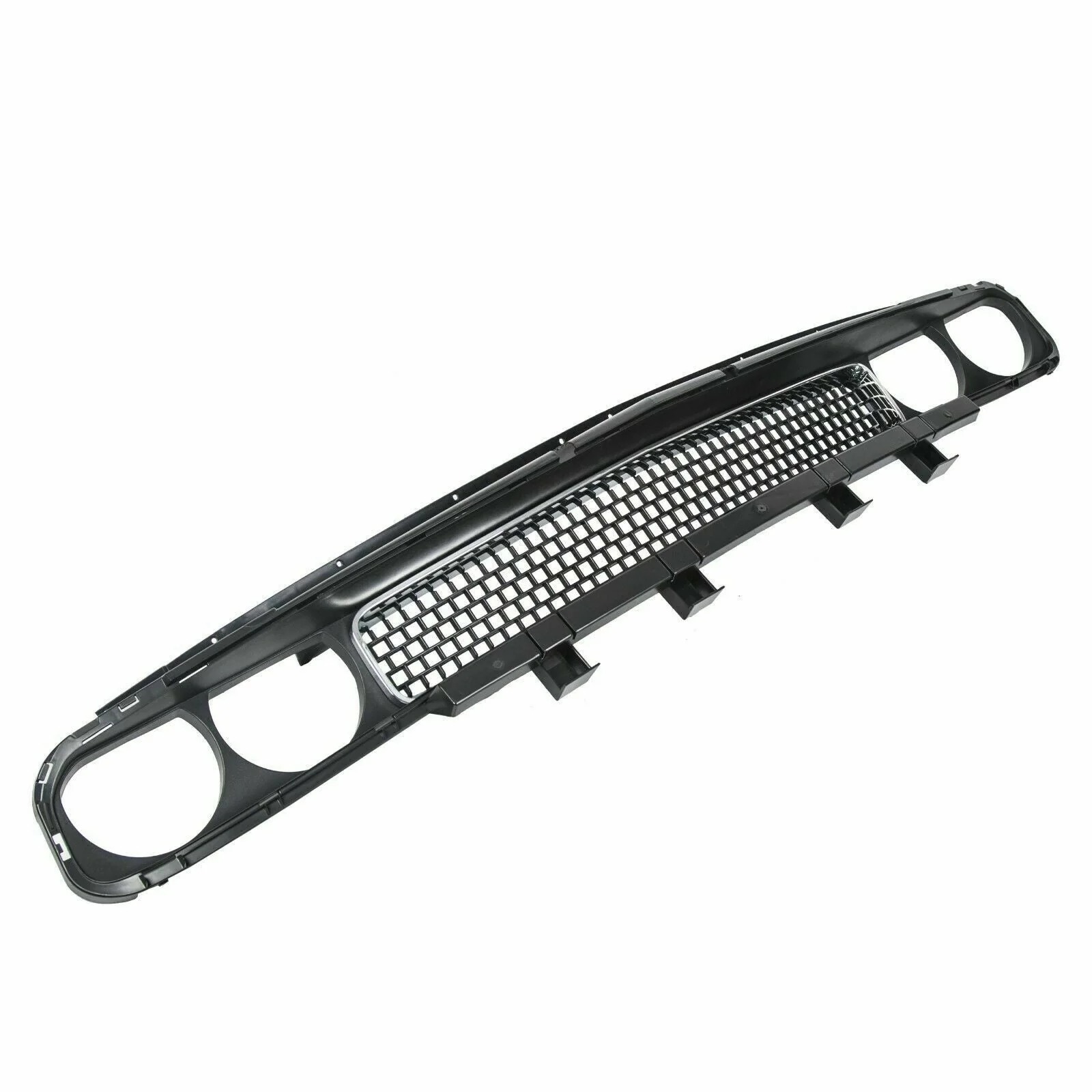 Front Bumper Grille Upper Grill Black w/ Chrome for Dodge Challenger 2008-2014 - Image 11