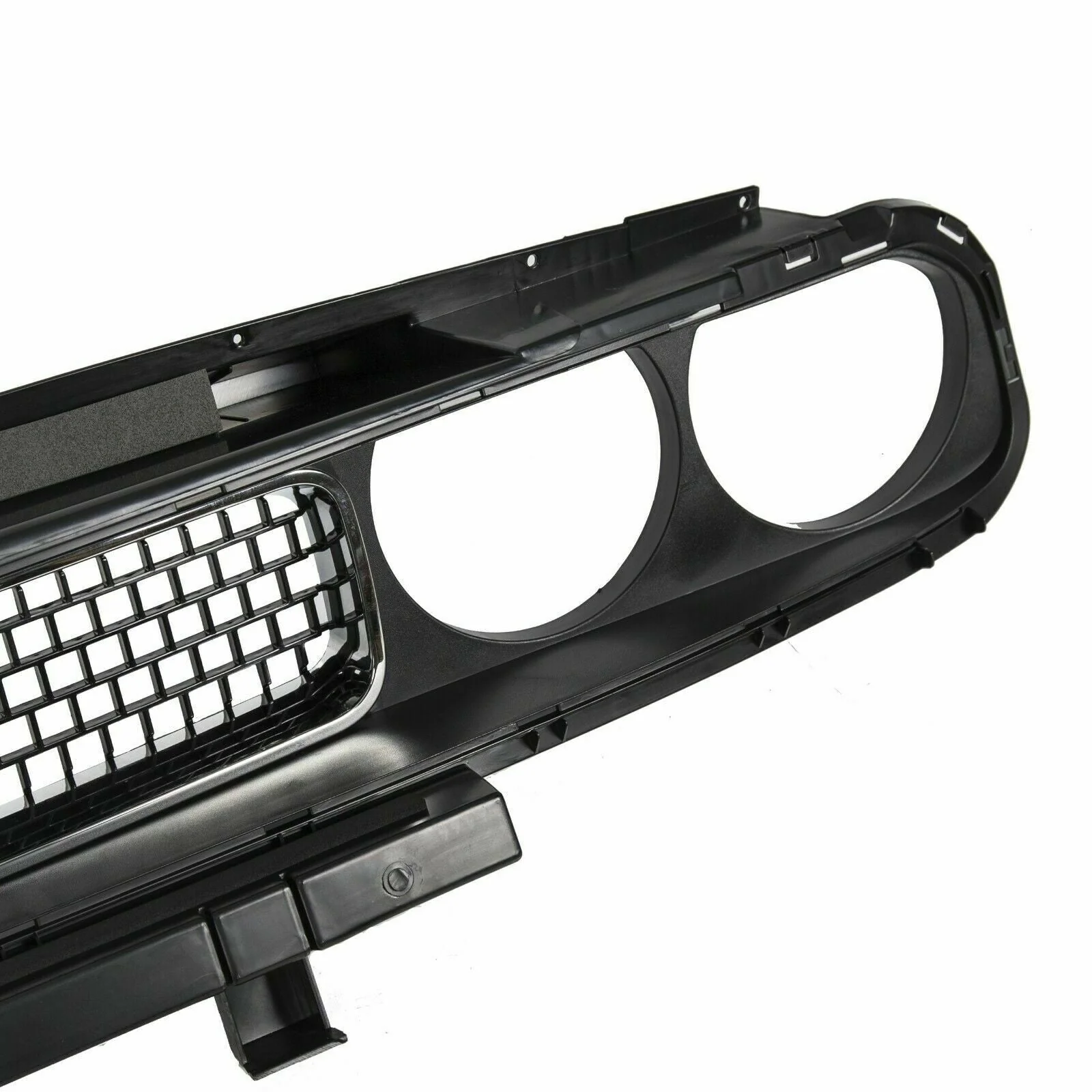 Front Bumper Grille Upper Grill Black w/ Chrome for Dodge Challenger 2008-2014 - Image 7