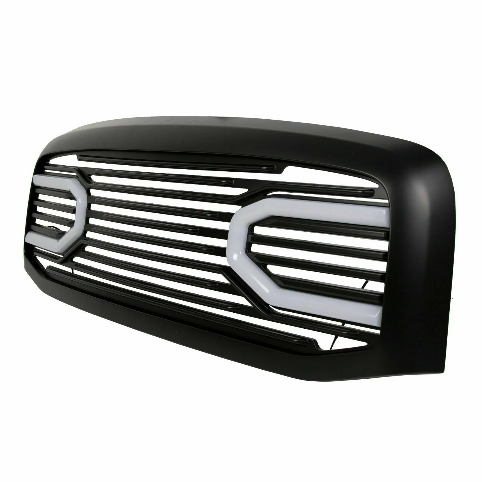 Black Front Hood Grill Bumper Grille Shell w/ LED Light for Dodge Ram 1500 2500 3500 2006-2009 - Image 14