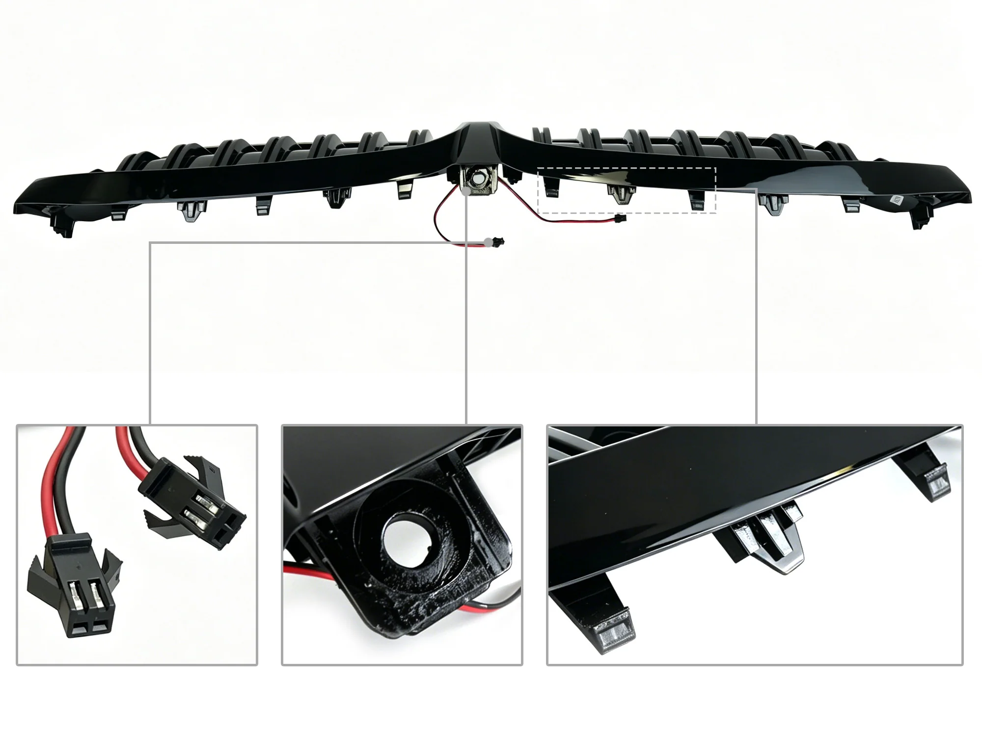 Front Kidney Grille Single Line Grill W/ LED Light For BMW 3 Series G20 2023-2026 Gloss Black - Image 10