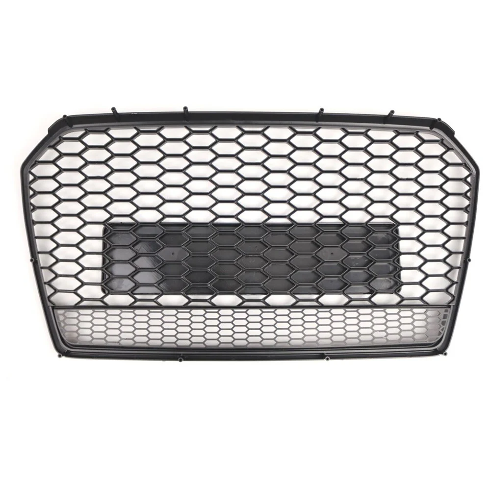 Front Mesh Honeycomb Grille Grill Gloss Black for Audi A6 S6 C7 2016-18 Facelift - Image 6