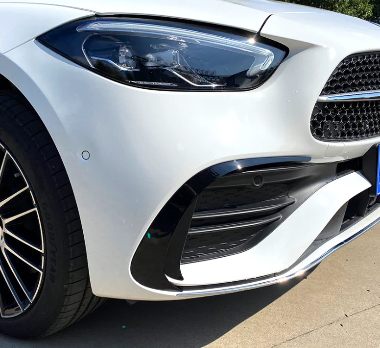Gloss Black Front Bumper Splitter Flaps Kits For Mercedes W206 S206 C300 C43 Sedan AMG 2022-2024 - Image 17