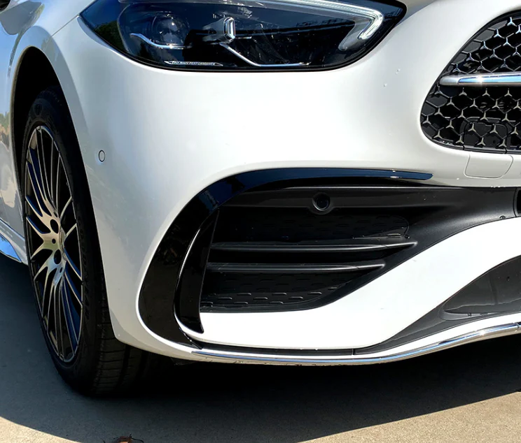 Gloss Black Front Bumper Splitter Flaps Kits For Mercedes W206 S206 C300 C43 Sedan AMG 2022-2024 - Image 2