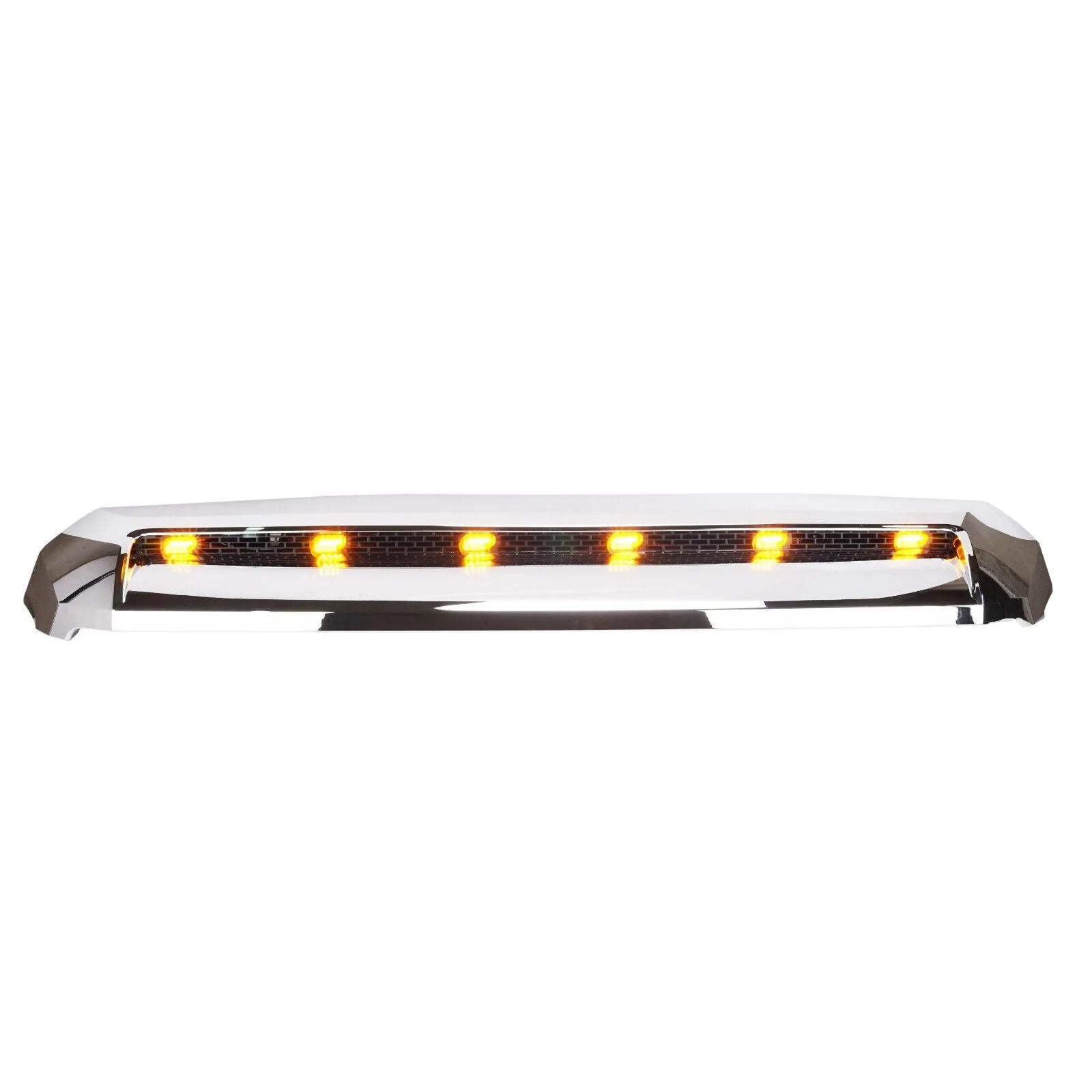 Front Upper Grille Hood Scoop Fits Toyota Tundra 2014-2021 Chrome w/ LED Light - Image 4