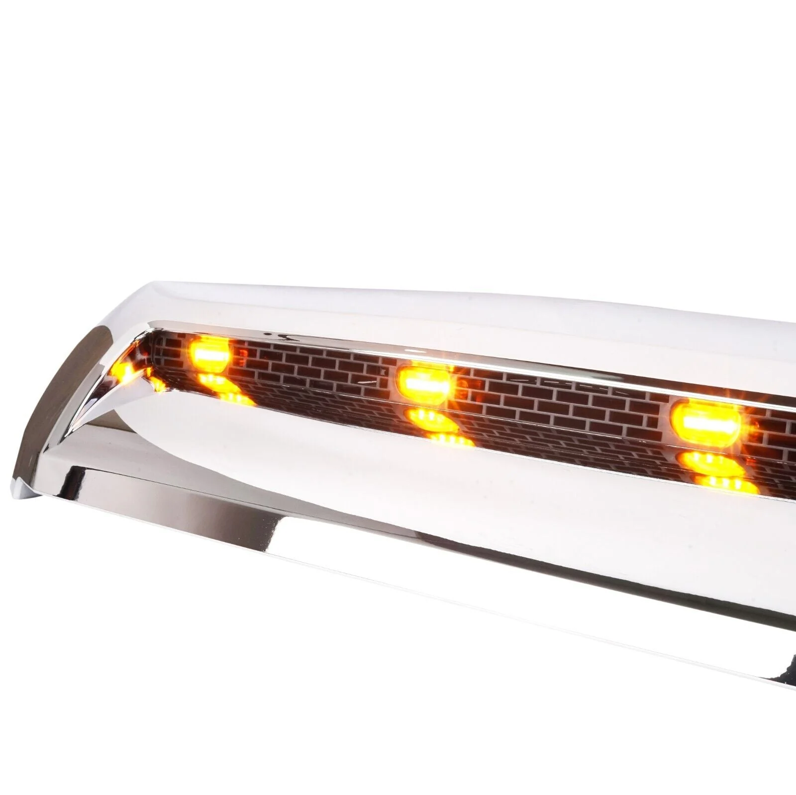 Front Upper Grille Hood Scoop Fits Toyota Tundra 2014-2021 Chrome w/ LED Light - Image 6