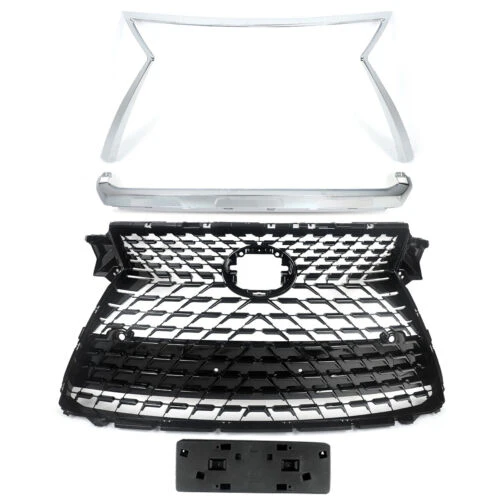Front Upper Grille Mesh Chrome Black For 2016-2019 Lexus RX350 RX450H Base Sport - Image 2