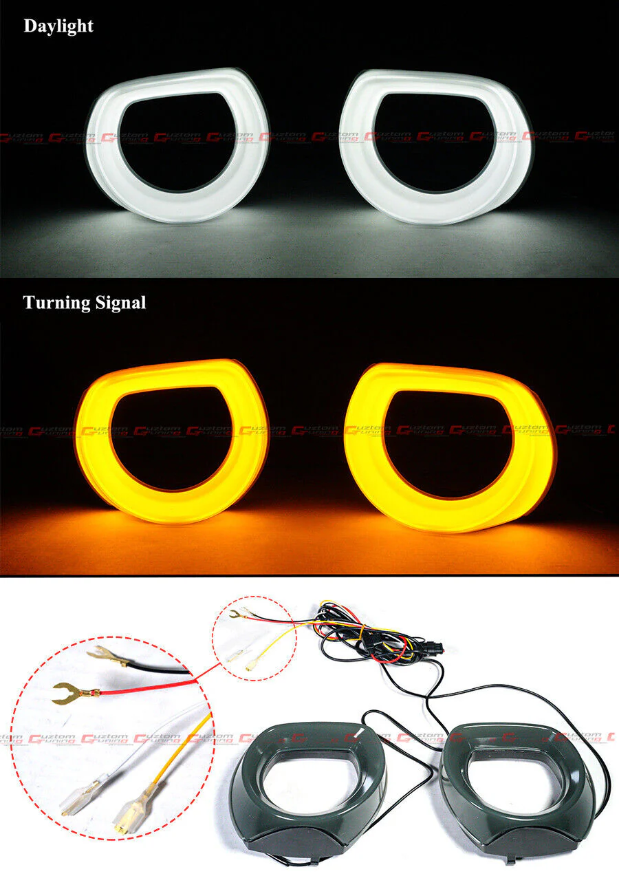 Front Upper Grille W/ White & Amber LED Halo Ring Duct Fits For 21-23 Ford Mustang Mach 1 - Image 4