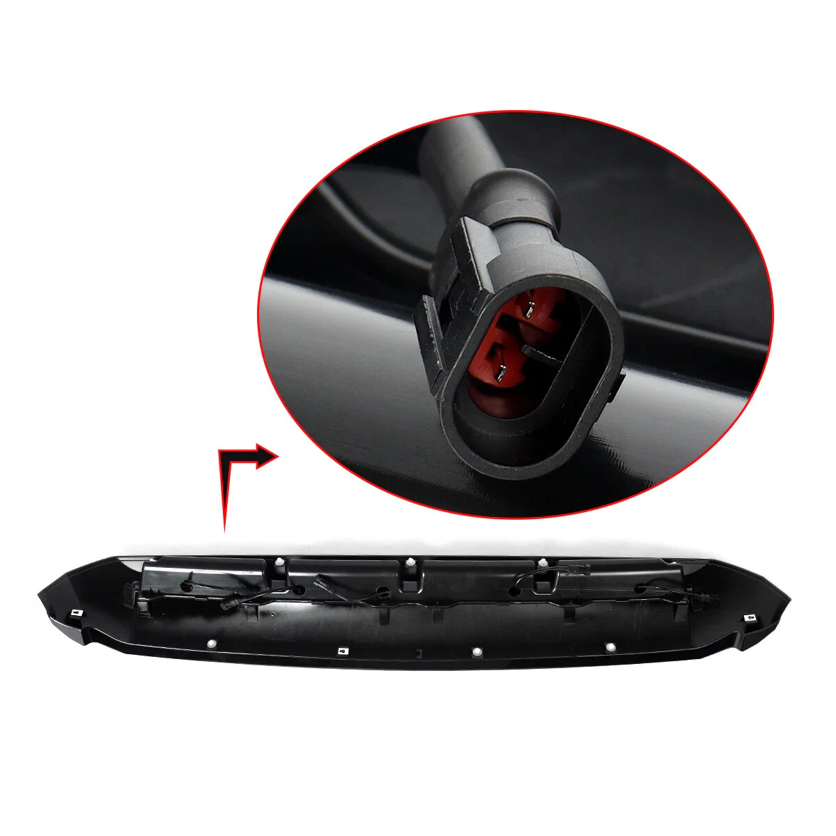 For Toyota Tundra 2014-2021 Front Upper Hood Bulge Molding W/ Lights Gloss Black - Image 6