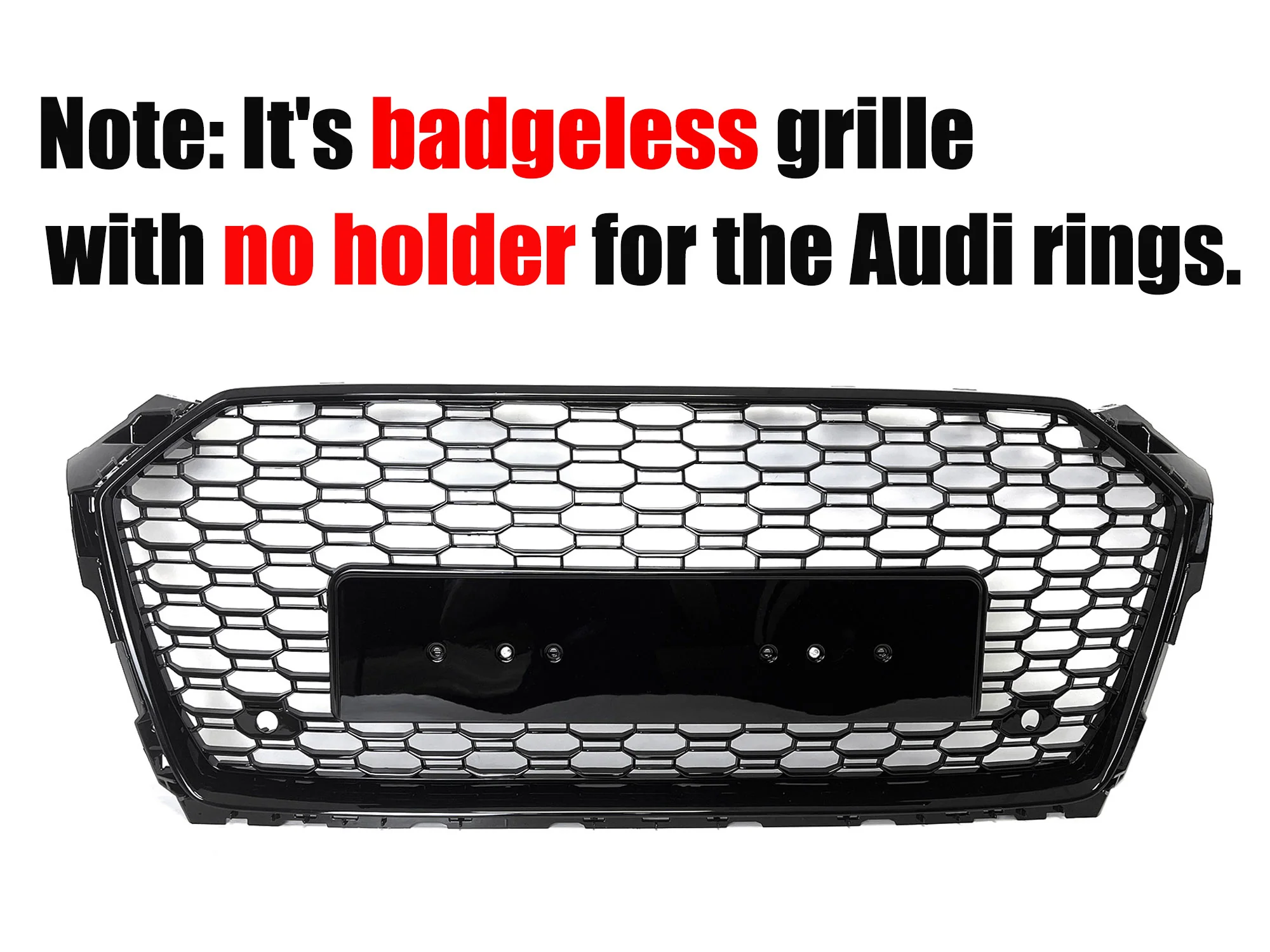 Gloss Black Badgeless Honeycomb Front Black Grille for Audi A5 S5 2017 2018 2019 - Image 4