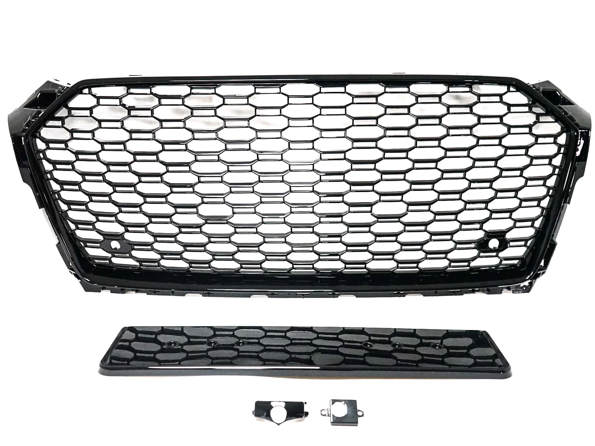 Gloss Black Badgeless Honeycomb Front Black Grille for Audi A5 S5 2017 2018 2019 - Image 7