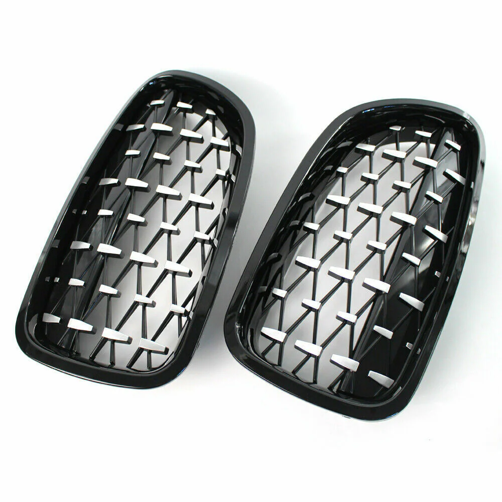 Diamond With Chrome Inner Front Kidney Grille For F10/F11 BMW 5 Series 2010-2016 - Image 4