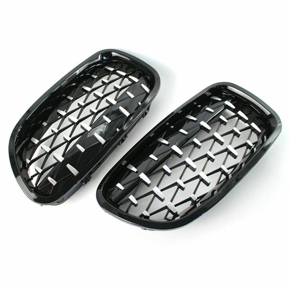 Diamond With Chrome Inner Front Kidney Grille For F10/F11 BMW 5 Series 2010-2016 - Image 5