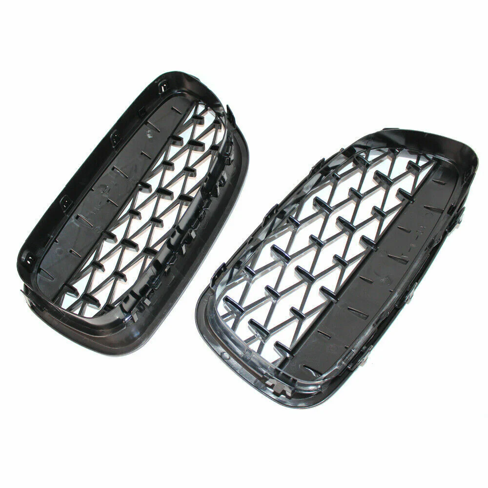 Diamond With Chrome Inner Front Kidney Grille For F10/F11 BMW 5 Series 2010-2016 - Image 6
