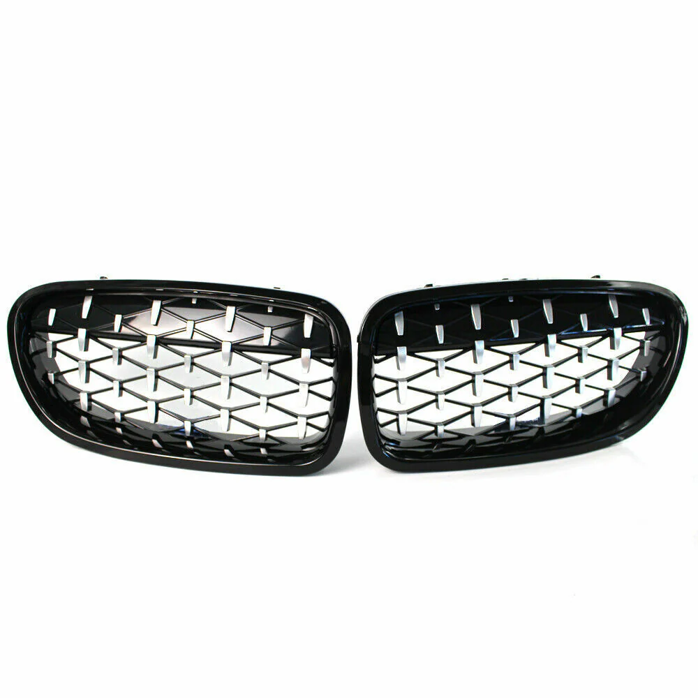 Diamond With Chrome Inner Front Kidney Grille For F10/F11 BMW 5 Series 2010-2016 - Image 8