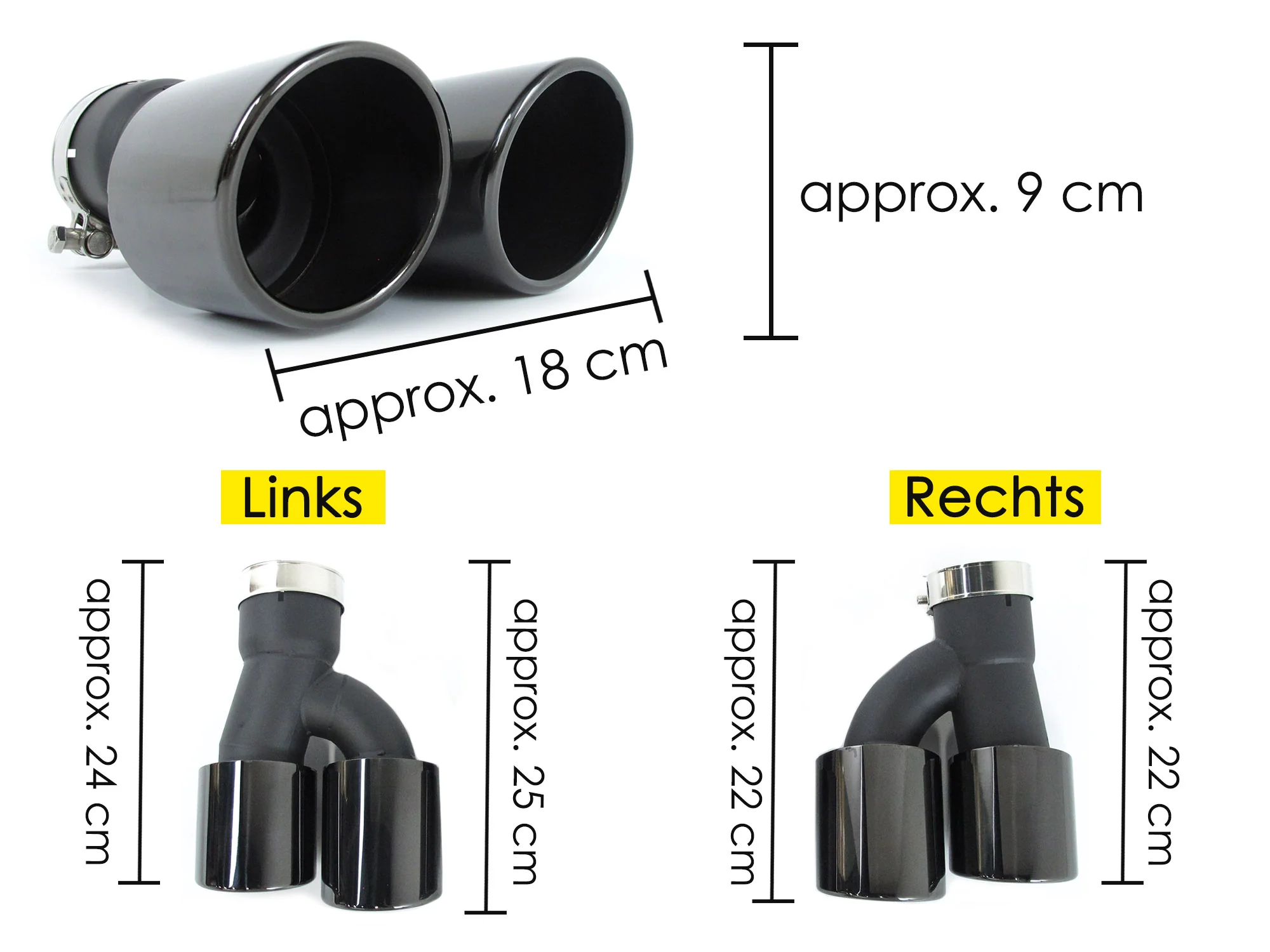 Gloss Black Muffler Exhaust Tips for BMW 5-Series G30 530i 540i M-Sport 2017–2024 - Image 10
