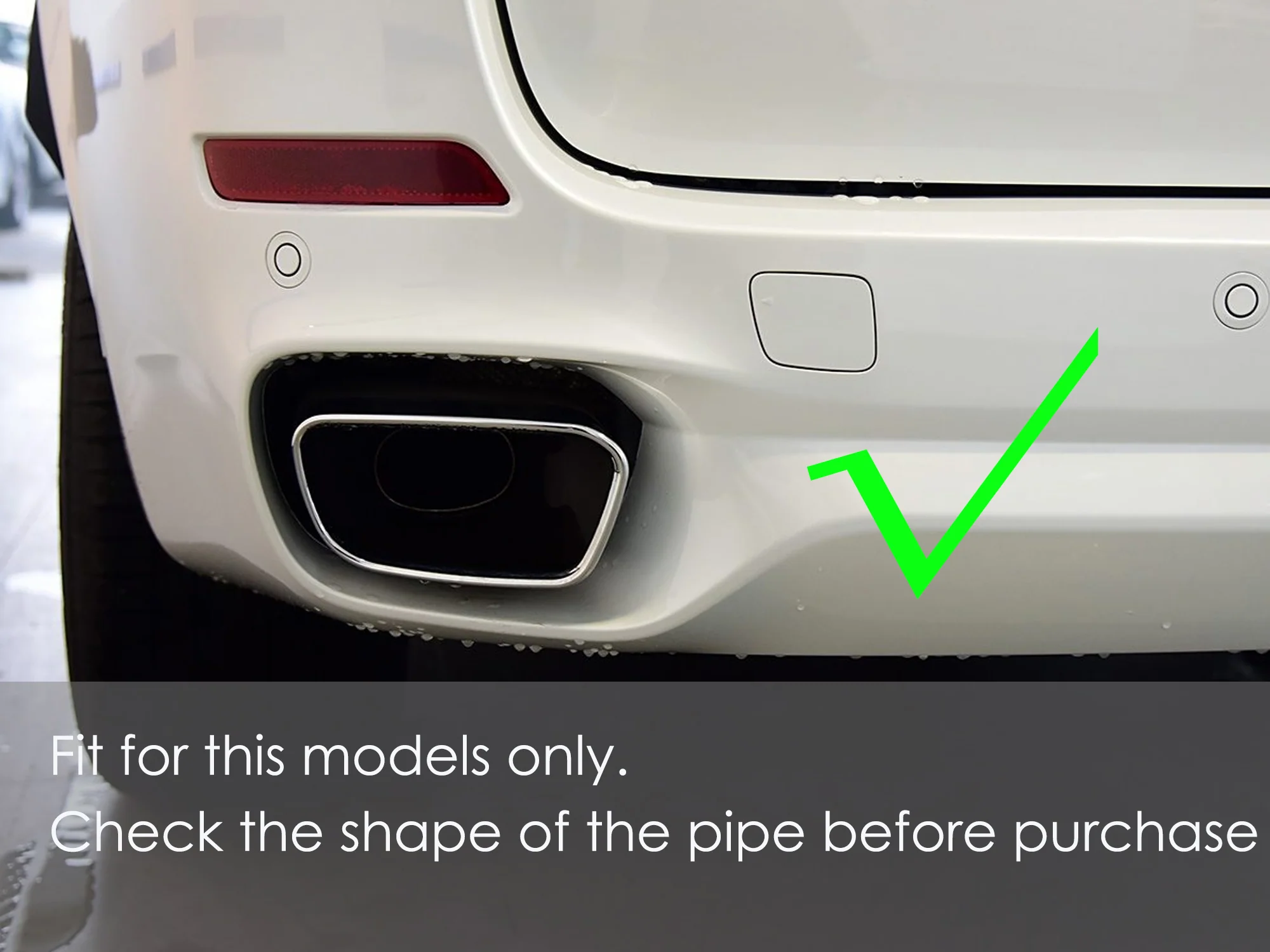 Gloss Black Exhaust Tips Tail Pipe fit for BMW X5 F15 35i M -Sport 2014-2018 et316 - Image 2