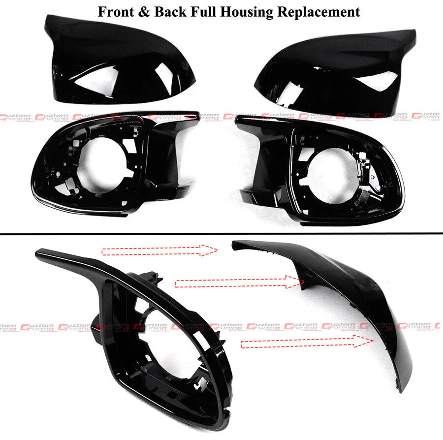 Gloss Black For 2014-2018 BMW F15 X5 F16 X6 X4 X3 M Style Mirror Cover Conversion Housing Assembly - Image 2