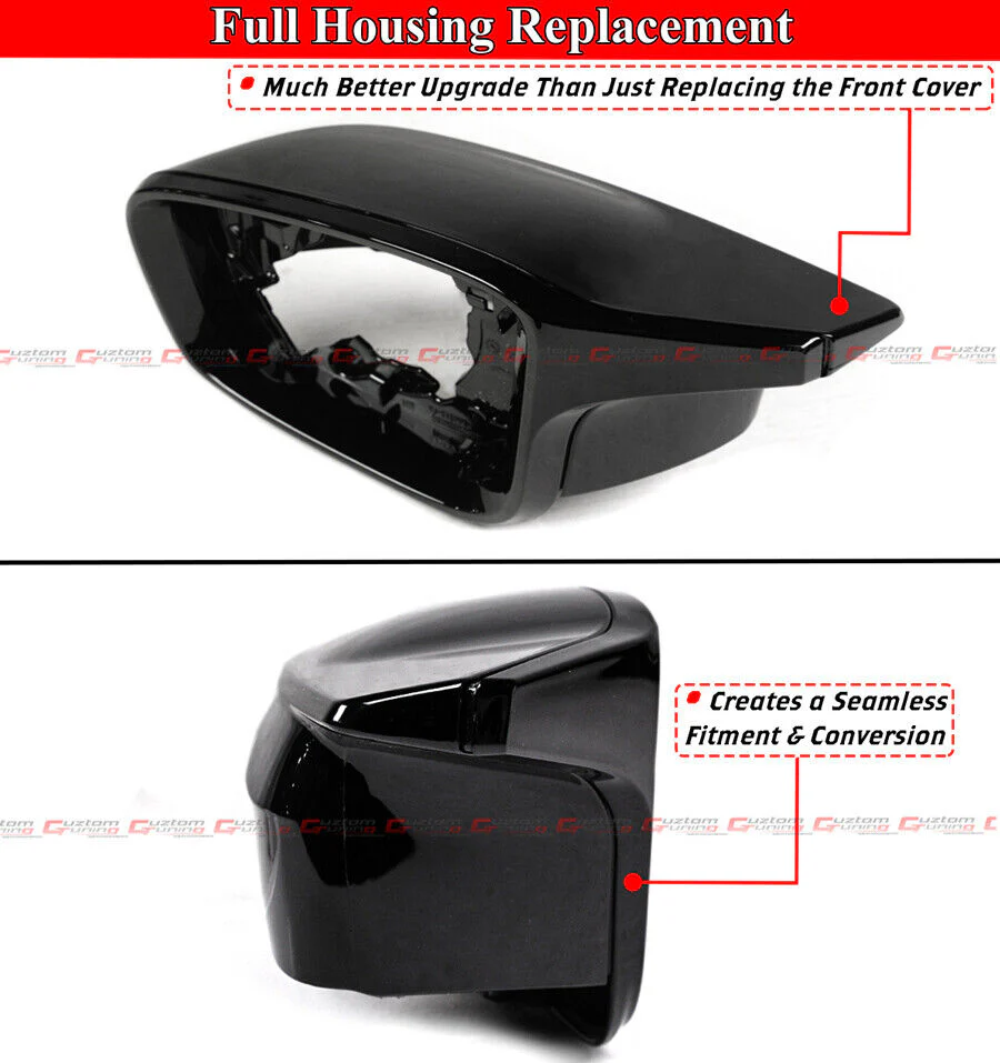 Gloss Black For 2019-2025 BMW G20 330i 330e M3 Style Side Mirror Housing Assembly Conversion - Image 3