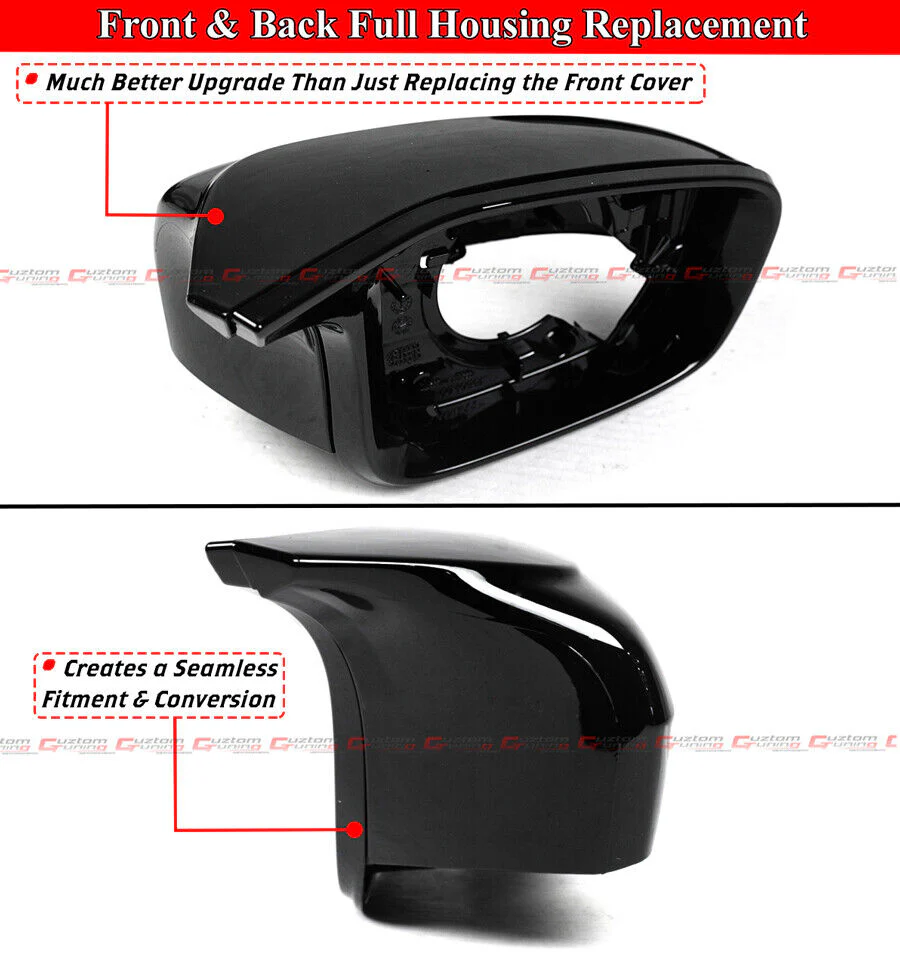 Gloss Black For 2019-2025 BMW G20 330i 330e M5 Style Mirror Cover Conversion Housing Assembly - Image 3