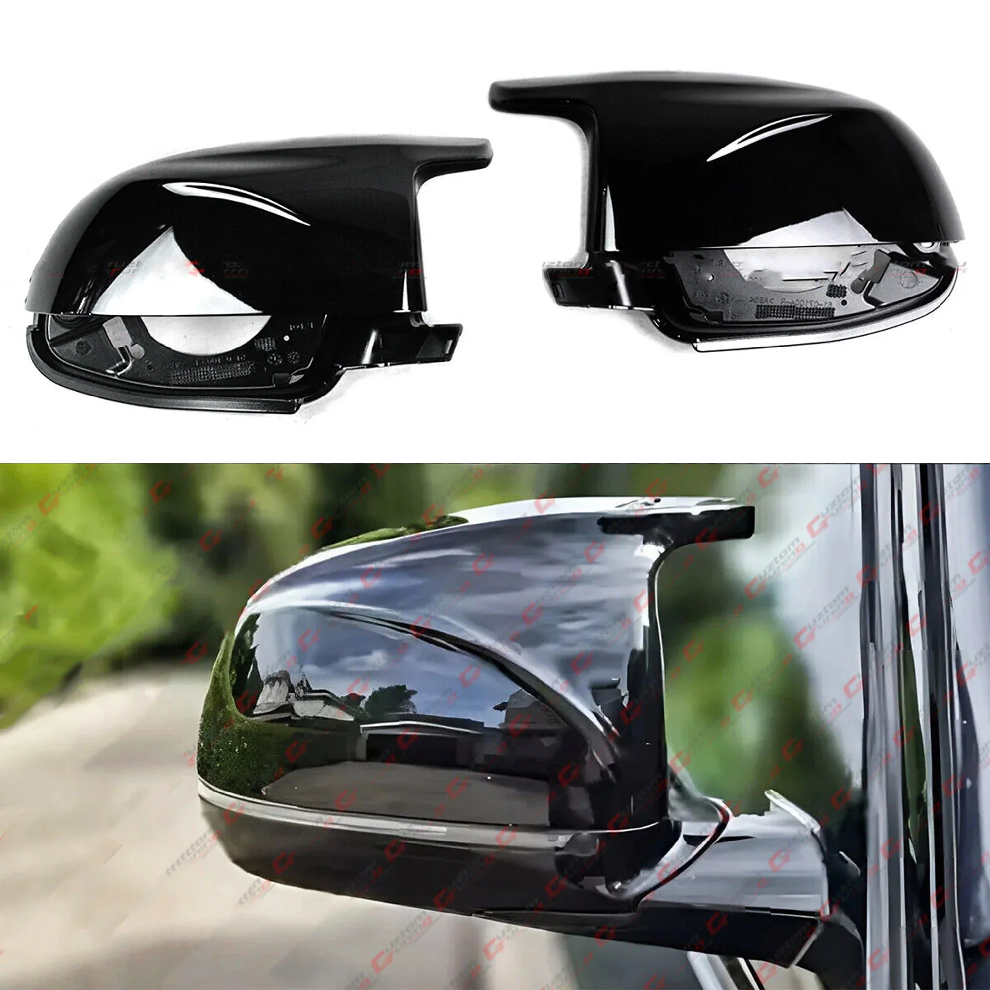 Gloss Black For 2019-2026 BMW G05 X5 G02 X4 G01 X3 G06 X6 M Style Mirror Cover Conversion Housing Assembly