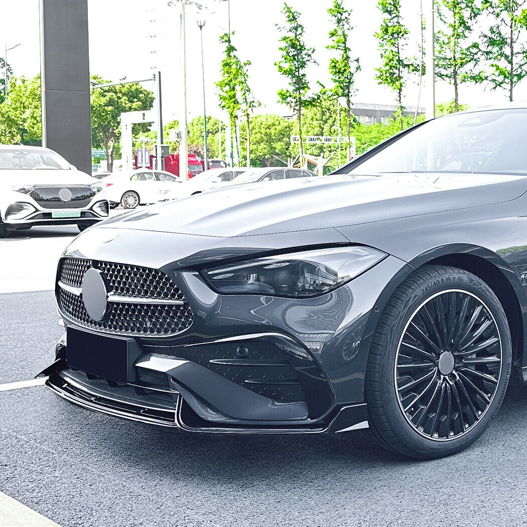 Gloss Black For 2024+ Mercedes CLE 400 Coupe C236 AMG Front Bumper Splitter Lip - Image 3