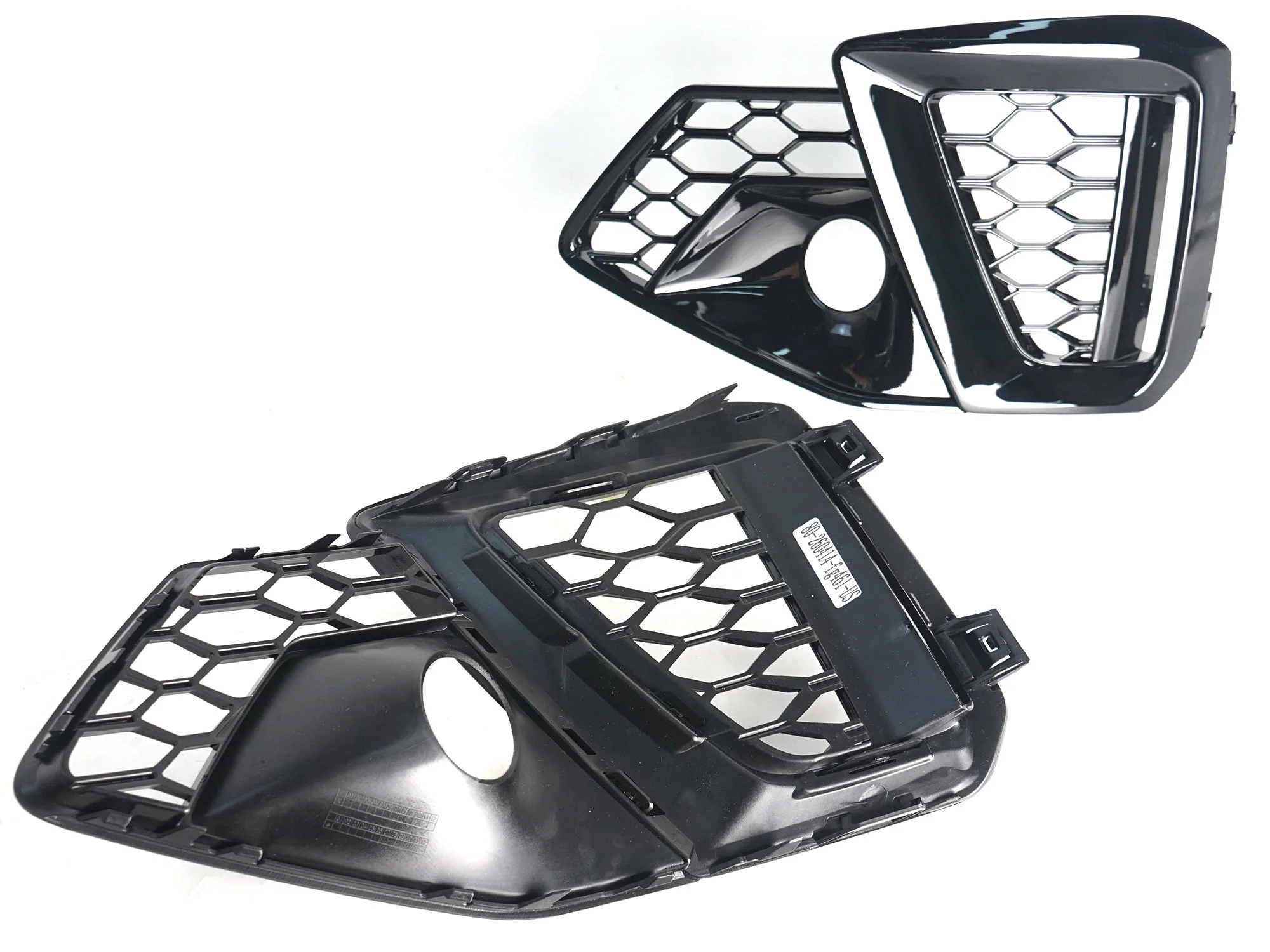 Gloss Black Front Bumper Fog Light Cover Grille For Audi A4 B9 S-LINE S4 2020-2025 - Image 10