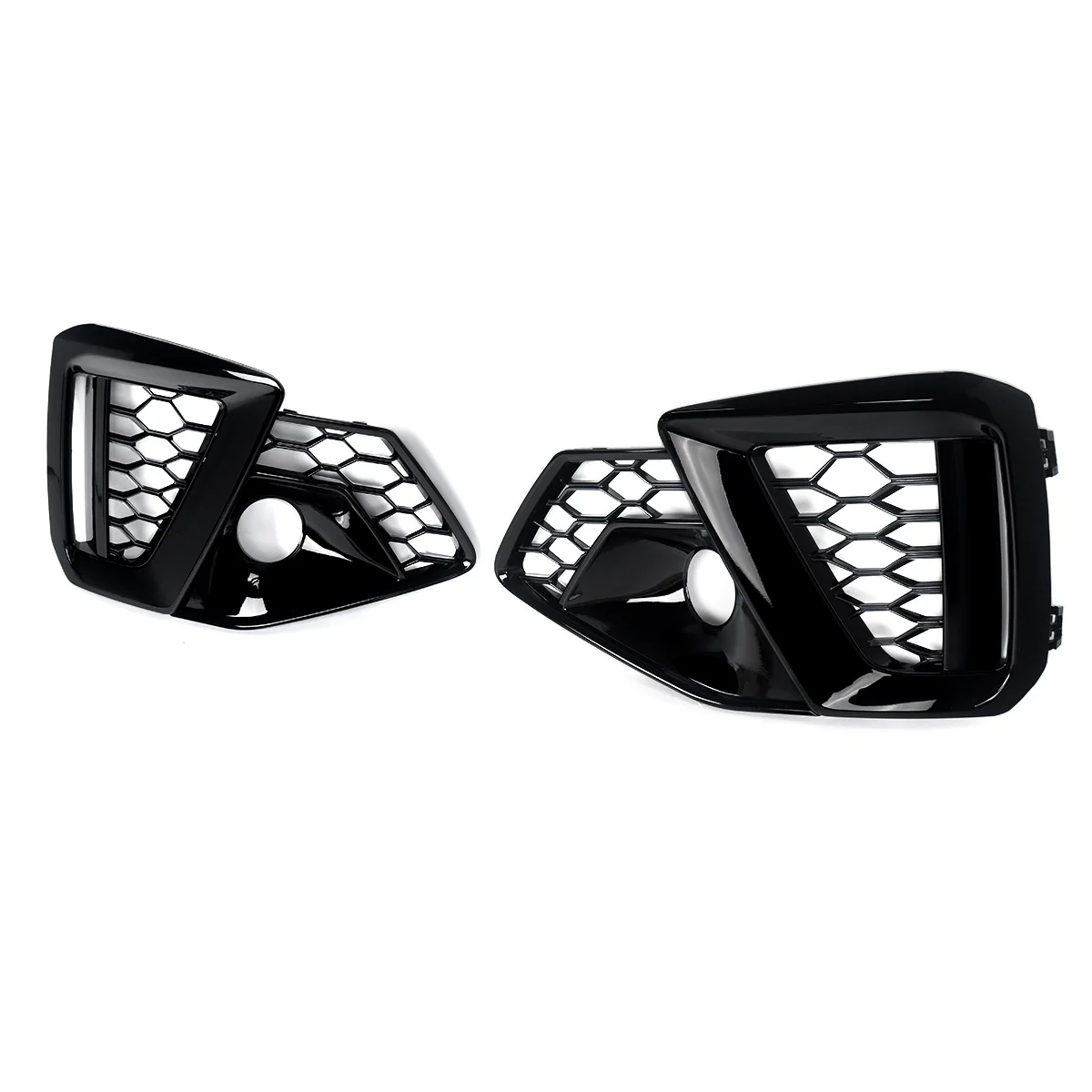 Gloss Black Front Bumper Fog Light Cover Grille For Audi A4 B9 S-LINE S4 2020-2025 - Image 6