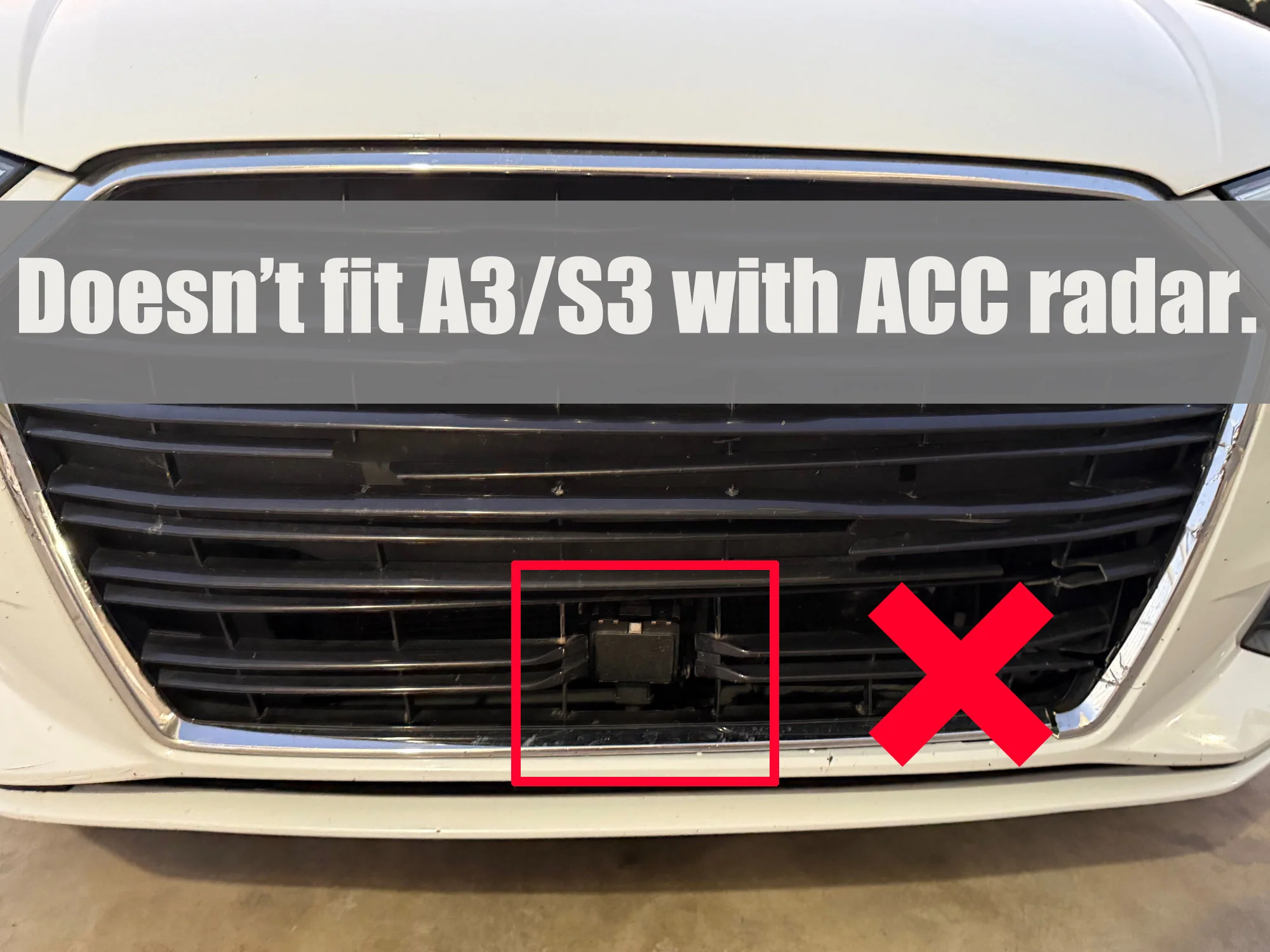Glossy Black Honeycomb Front Bumper Grille for Audi A3 S3 8V 2017-2020 NON ACC - Image 5