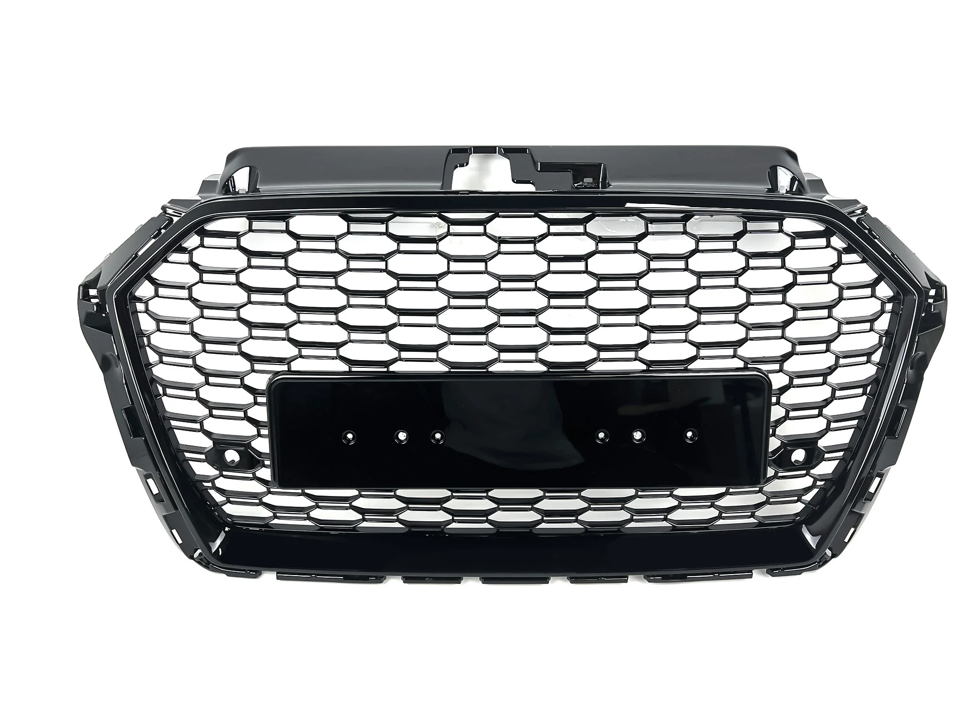 Glossy Black Honeycomb Front Bumper Grille for Audi A3 S3 8V 2017-2020 NON ACC - Image 6