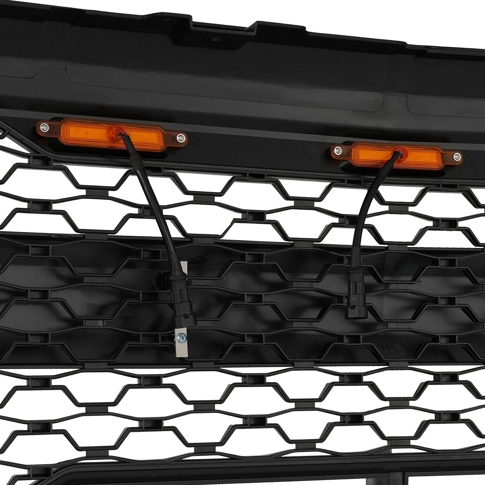 Gloss Black Front Bumper Hood Upper Grille w/Light For 2014-2015 Chevy Silverado 1500 - Image 11