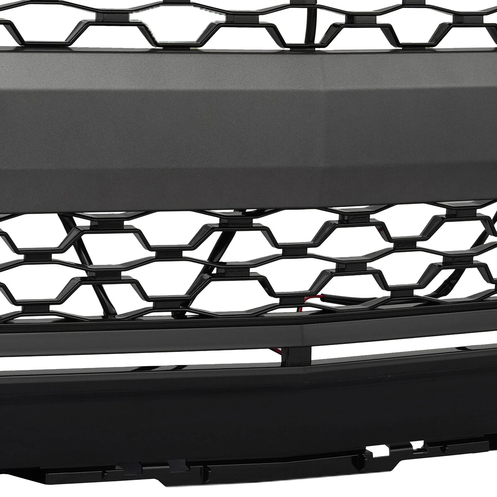 Gloss Black Front Bumper Hood Upper Grille w/Light For 2014-2015 Chevy Silverado 1500 - Image 6