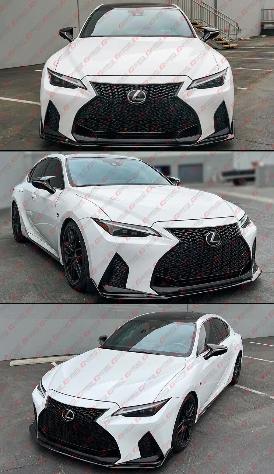 Gloss Black Front Bumper Lip Splitter For 2021-2024 Lexus IS300 IS350 - Image 4