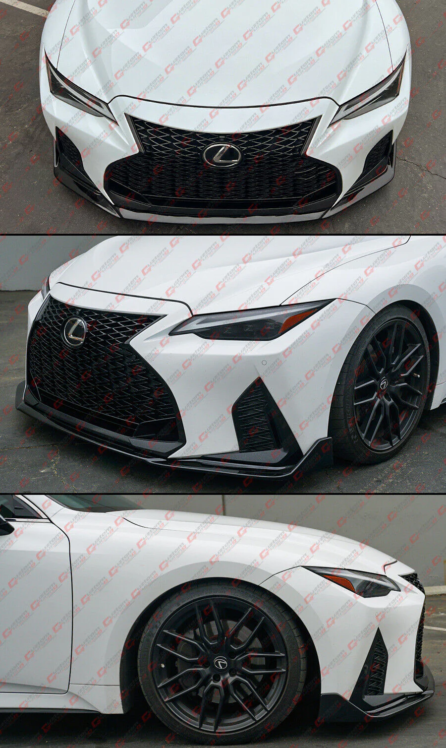 Gloss Black Front Bumper Lip Splitter For 2021-2024 Lexus IS300 IS350 - Image 5